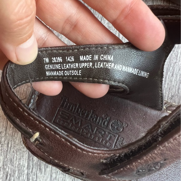Timberland Sandals Leather Ankle Strap Wedge Smart Comfort System Women's 7 - Picture 10 of 10